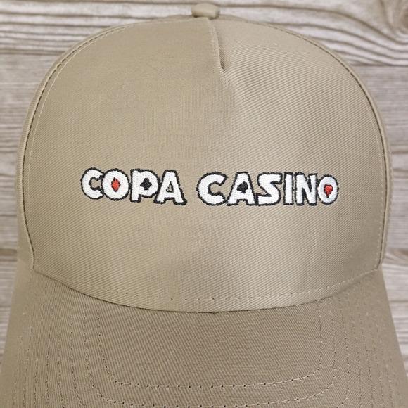 NEW! COPA CASINO ONE SIZE BEIGE ADJUSTABLE SNAPBACK BASEBALL HATE CAP - Picture 2 of 8